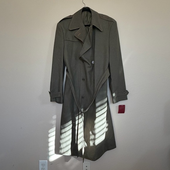 IL Canto Other - IL Canto Olive Green Denim Trench Coat